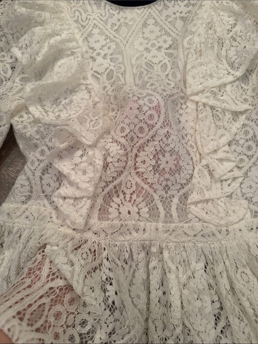 Women’s Lace Long-Sleeve peplum Top size S - Zimmermann style - Picture 4 of 10